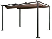 GAZEBO VERANDA PER IL GIARDINO IN ACCIAIO SCORREVOLE CON COPERTURA MARRONE