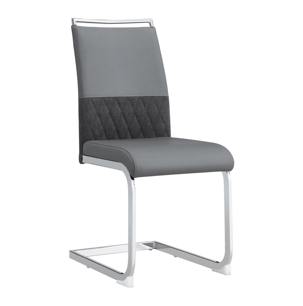 Sedia da pranzo ergonomica grigia con schienale imbottito