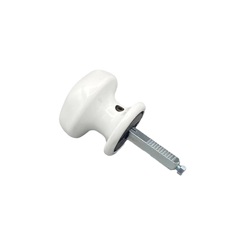 Maniglia su rosetta tonda SAGUATTI  831/60TQ in alluminio bianco lucido