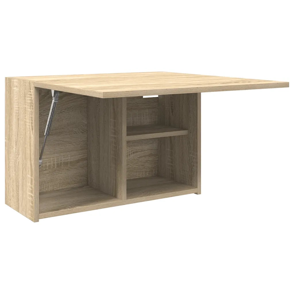 Mobiletto da bagno a parete 60 x 25 x 40 cm design pratico ampio spazio contenitivo legno composito rovere Sonoma 02_0051262
