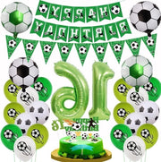 Decorazione di compleanno Calcio 16 anni - pallone di aria - decorazione verde - ragazzi - decorazione di torta - pallone 16 anni - ragazzo