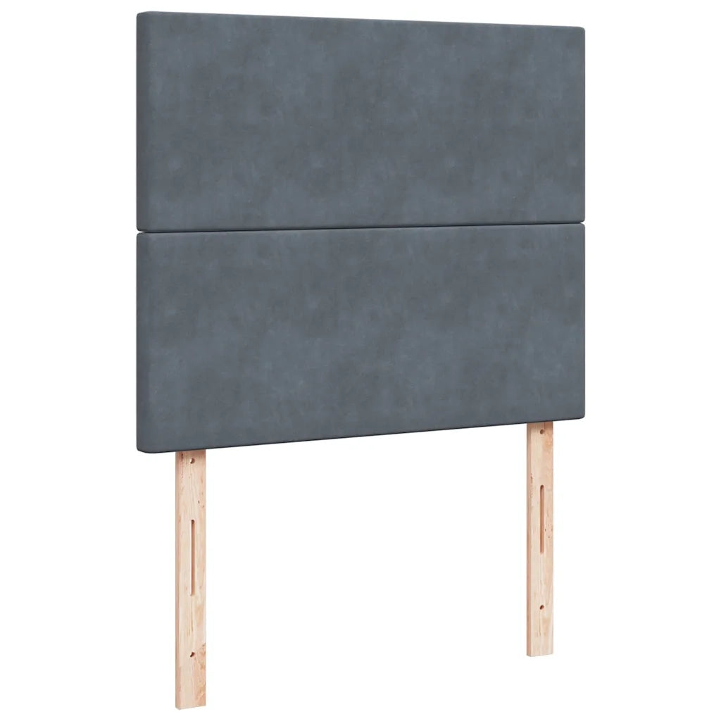 Giroletto a Molle con Materasso Grigio Scuro 120x200 cm Velluto 3292305