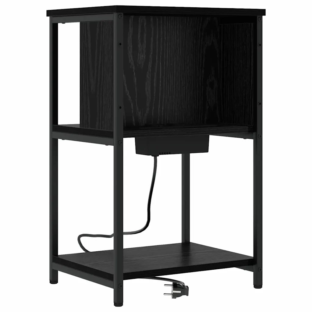 Armadio da Notte Rovere Nero 38 x 31 x 61 cm Legno multistrato 859450
