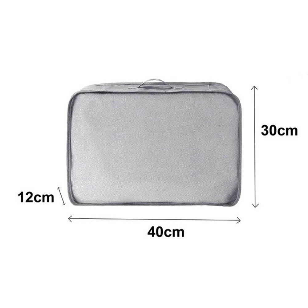 Trade Shop - Organizer Viaggio Organizza Valigia Bagagli Borsa Per Vestiti 40x30x12cm Grigia 87720 -
