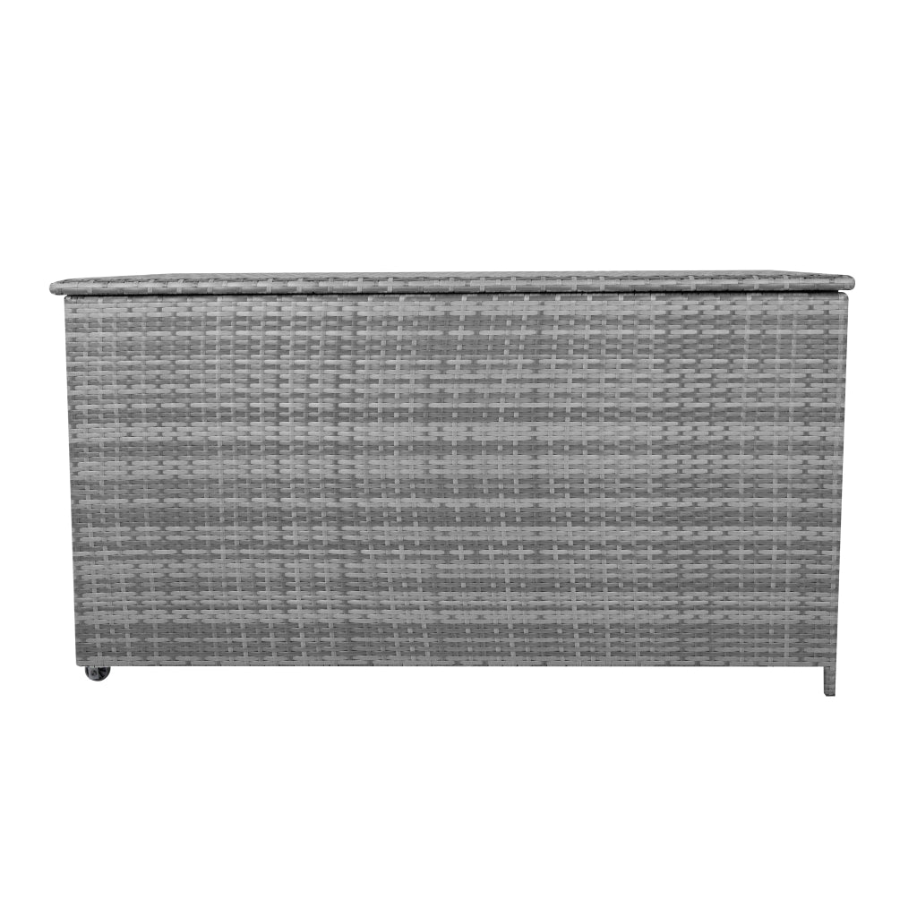 Box Contenitore Rattan Giardino 700L Grigio Baule Esterno con Rivestimento
