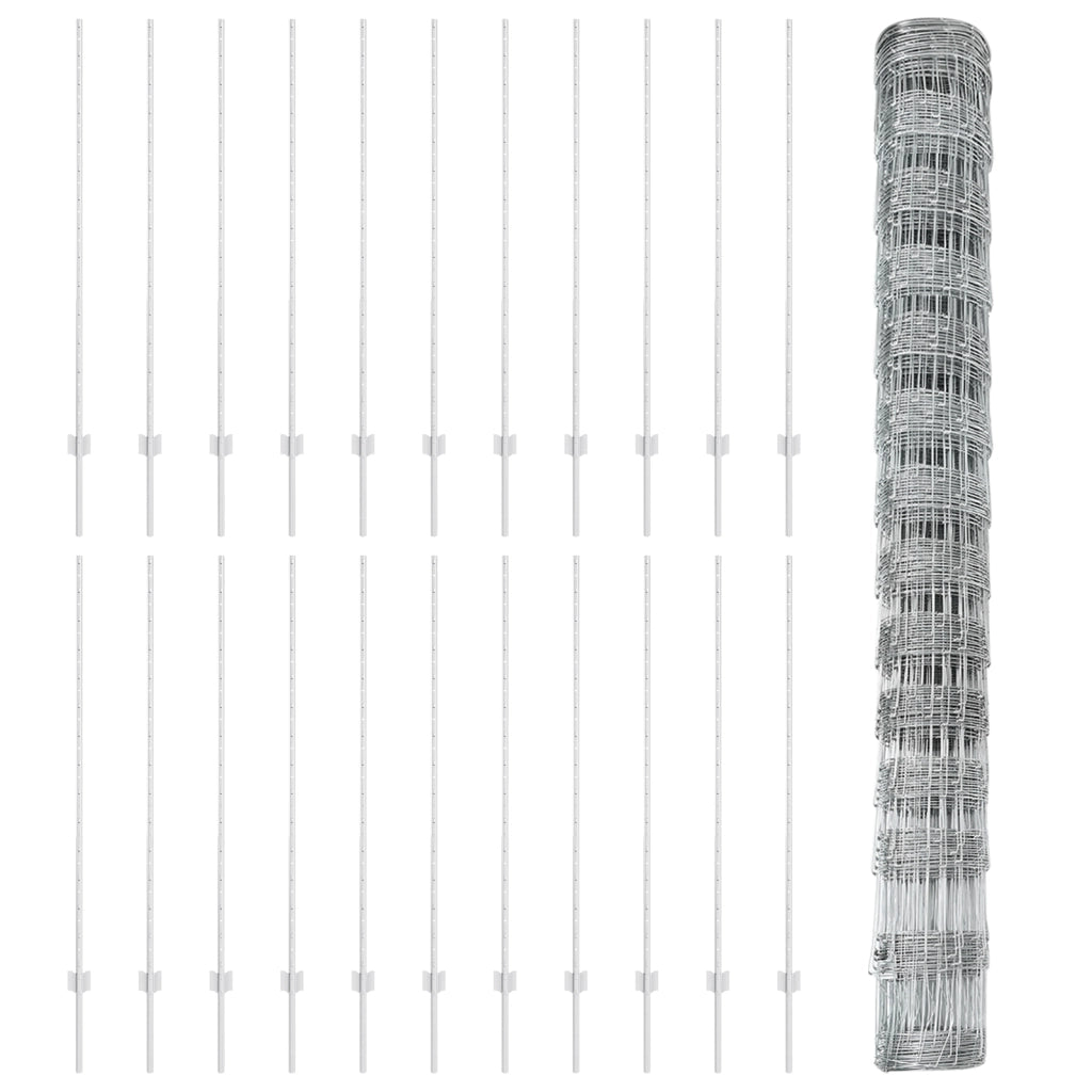 22 pezzi Poste a U per Recinzione 140 cm Acciaio Galvanizzato