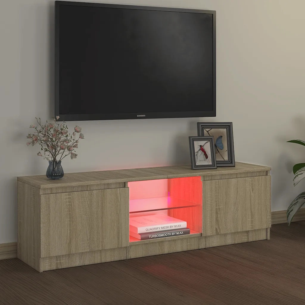 Mobile Porta TV con Luci LED Rovere Sonoma 120x30x35,5 cm cod mxl 13316