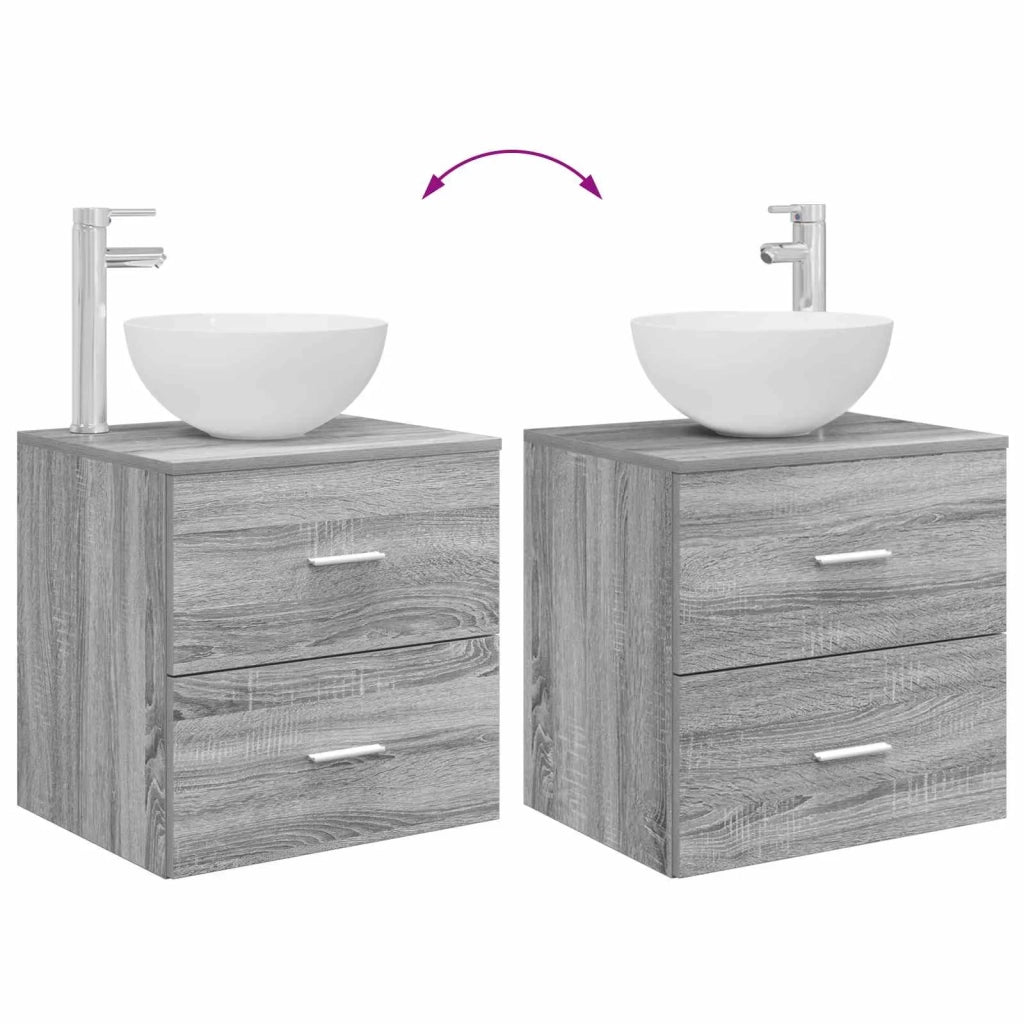 Mobile Lavabo da Parete Sonoma grigio 49,5 x 41 x 64,5 cm 890267