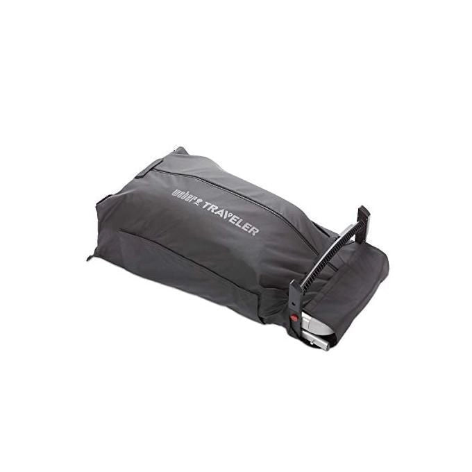 Weber 7030 Traveler Custodia Protettiva per Barbecue Portatile con Vano Portautensili e Tessuto Resistente a Grassi e Sporcizia colore Nero