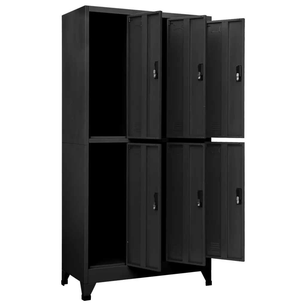 Armadietto moderno per aula scolastica 90 x 45 x 180 cm con ante chiudibili a chiave in acciaio antracite 02_0047012
