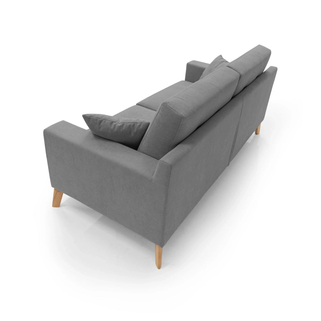 Danish Divano moderno in tessuto morbido impermeabile T02 166 cm grigio