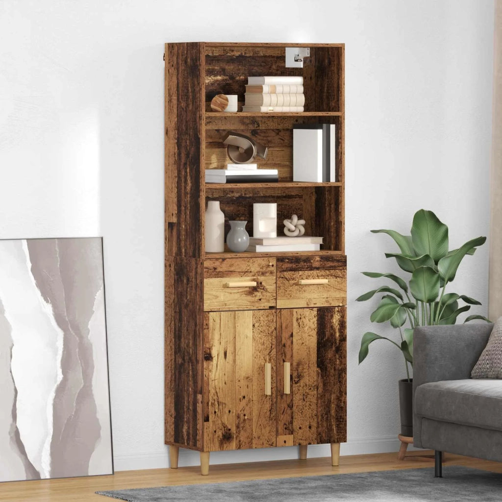 Credenza | Madia | Buffet da pranzo | Armadio da pranzo Legno vecchio 69,5 x 32,5 x 180 cm Legno multistrato