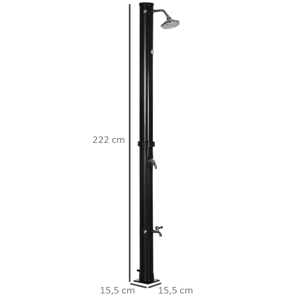 Doccia solare da giardino 20L ¨C Minimal ¨C 15,5x15,5x222 cm nero