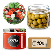 KADAX Sonka barattoli per conserve 330ml 10 pezzi 82mm + coperchi "Mix di verdure"