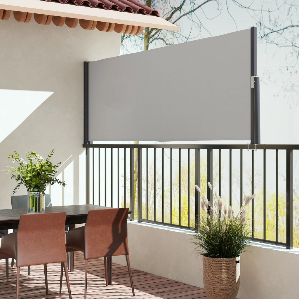 Tenda da sole laterale estraibile ¨C zephmum ¨C grigio chiaro 300x100 cm