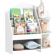Libreria bambini 7 ripiani ¨C Xylo ¨C legno bianco, bordi arrotondati, portata 40 kg