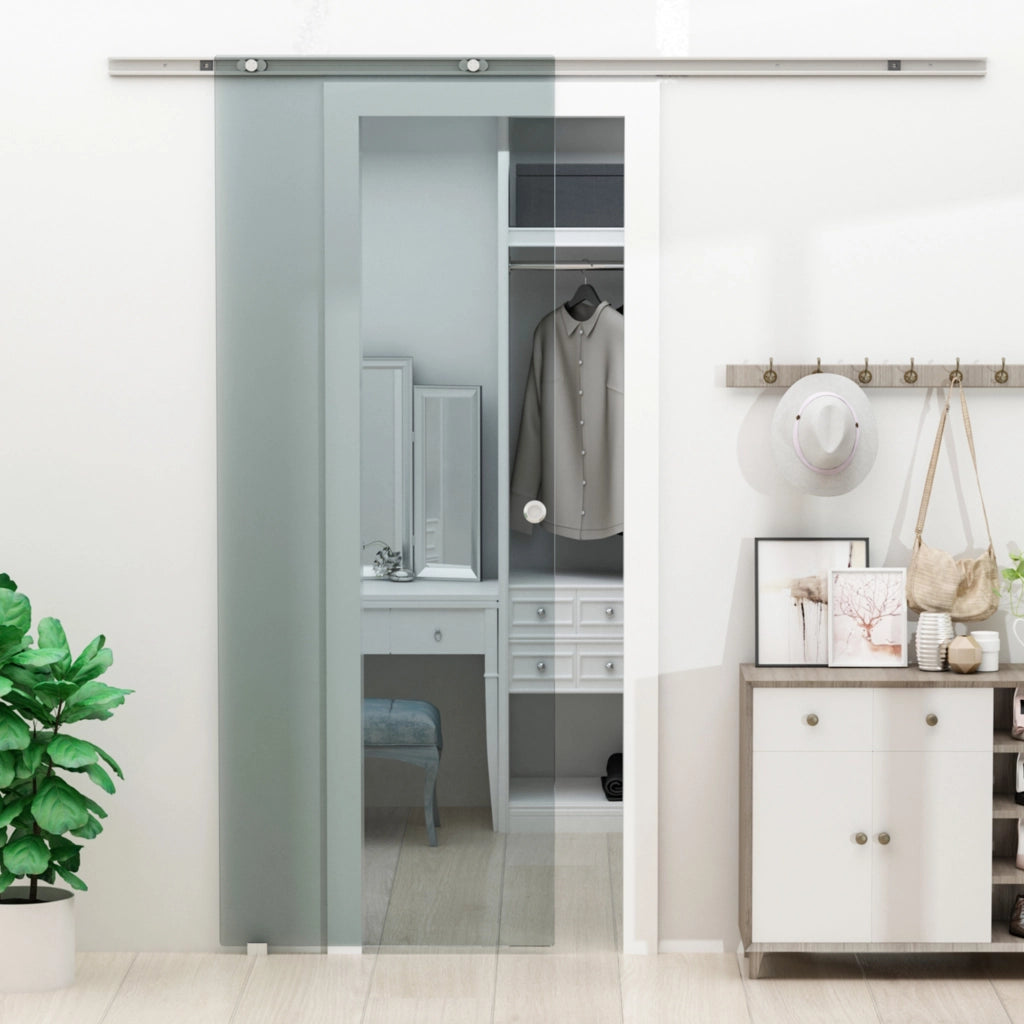 Porta Scorrevole in Vetro Smerigliato ¨C Minimal ¨C 205 cm
