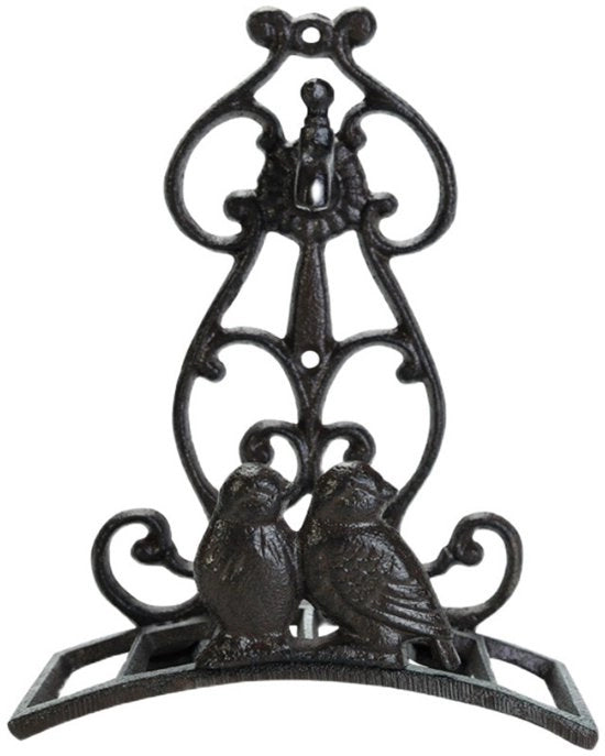 Supporto per tubi da giardinaggio in acciaio inox - Supporto per tubi da giardino da appendere al muro - Decorativo supporto per tubi da giardino per interni ed esterni. Supporto per tubi da giardino a forma di becco di uccello.