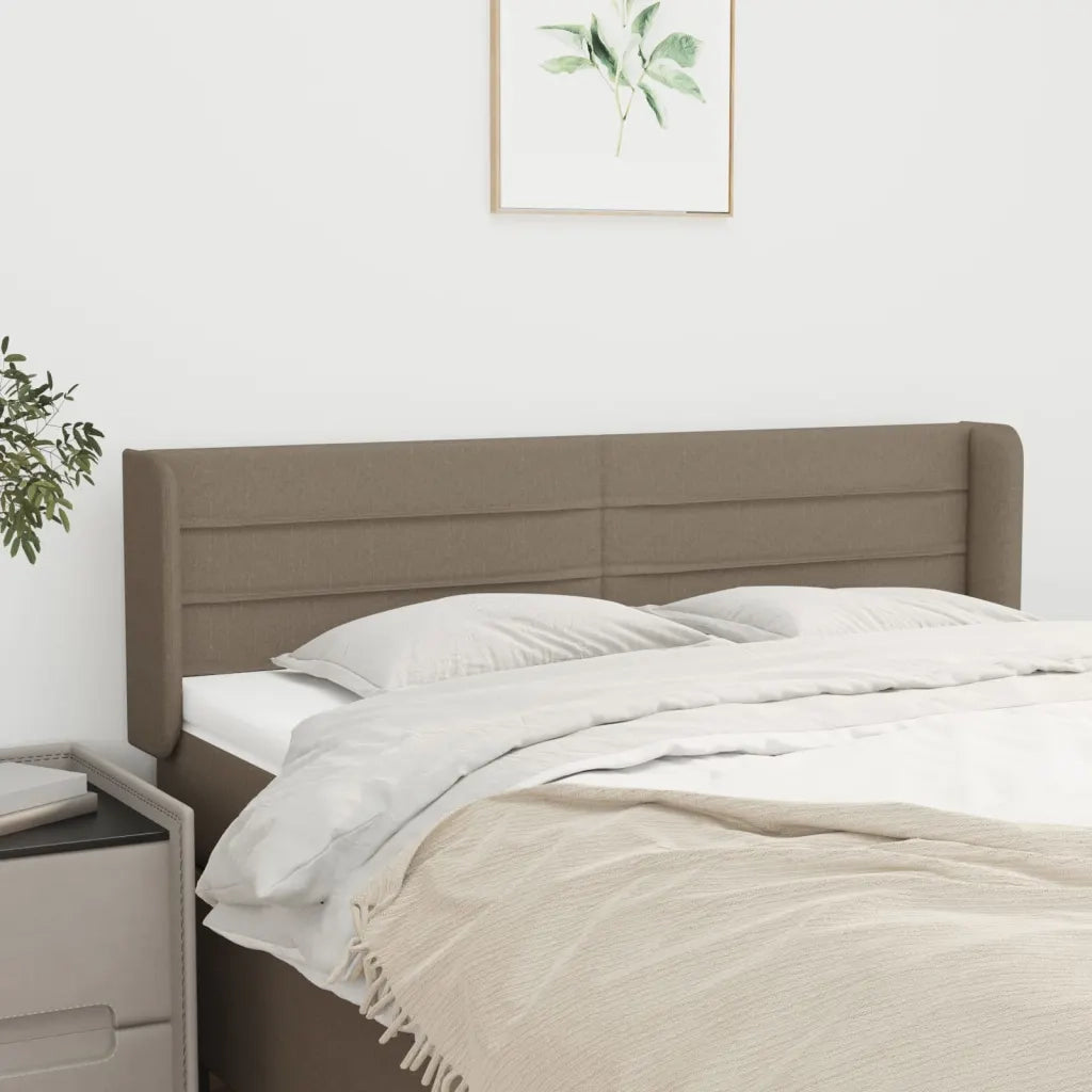 Testiera | Testata ad Orecchio Tortora 147x16x78/88 cm in Tessuto