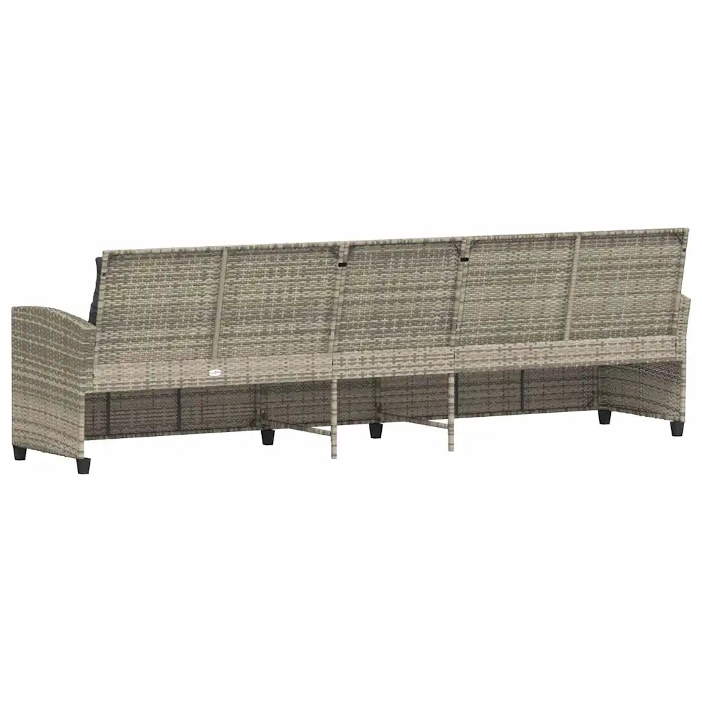 vidaXL Divano da Giardino con Cuscini 5 Posti Grigio Chiaro Polyrattan