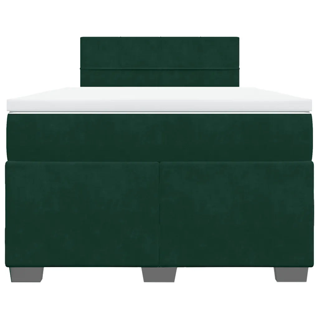 Giroletto a Molle con Materasso Verde Scuro 120x190 cm Velluto