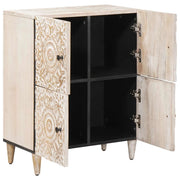 Credenza | Madia | Buffet da pranzo | Armadio da pranzo Bianco 60 x 33,5 x 75 cm Legno di mango massello