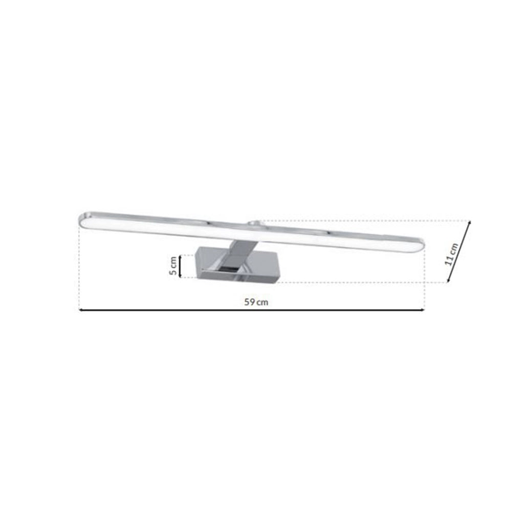 Applique LED Milagro Splash 60cm 12W 4000K IP44 cromo
