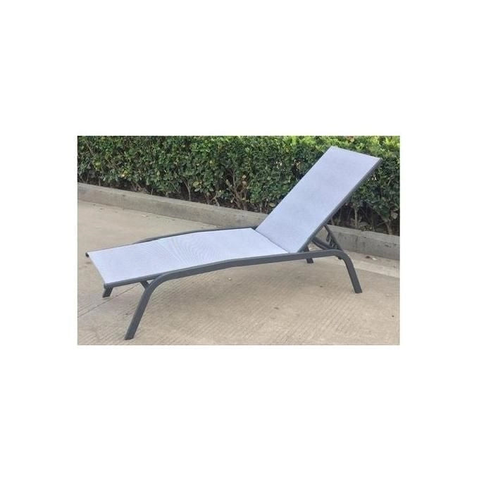 Amicasa KZ-004 Lettino Prendisole da Giardino Struttura Acciaio Textilene 190x56x34 cm colore Antracite Grigio