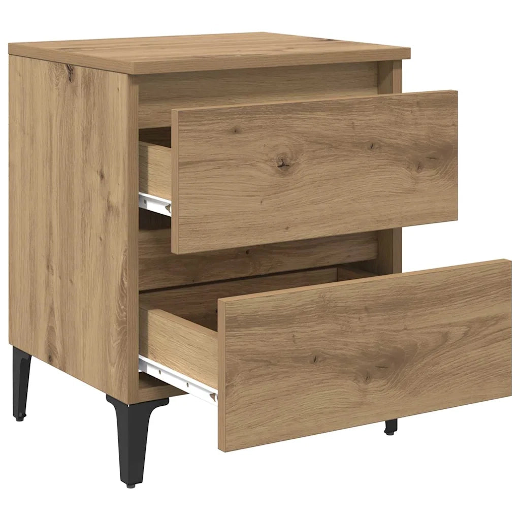 Armadio da Notte 2 pz Rovere artigianale 40 x 35 x 50 cm 871921