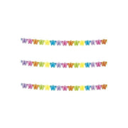 Trade Shop - Set 3 Festoni Carta Farfalle 3mt Multicolor Bandierine Compleanni Nascita Party -