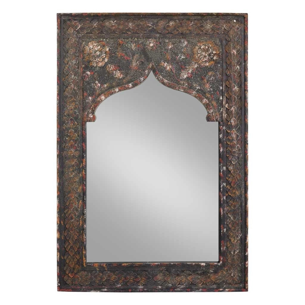 Specchio in legno marrone artigianale 60x90x0,5h cm