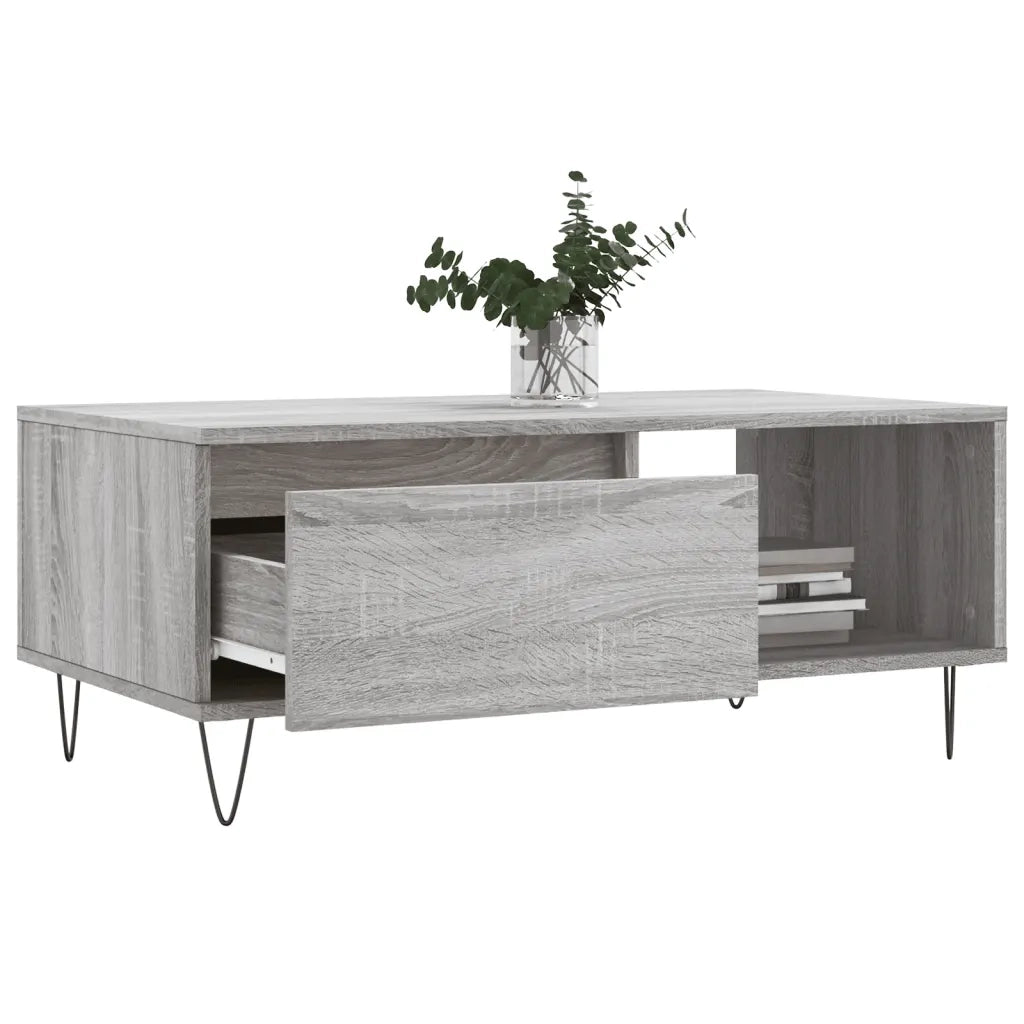 Tavolino Salotto Grigio Sonoma 90x50x36,5 cm Legno Multistrato 830570