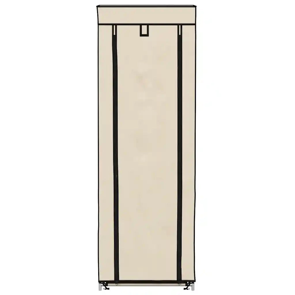 Scarpiera con Rivestimento in Tessuto Crema 57x29x162 cm 282431