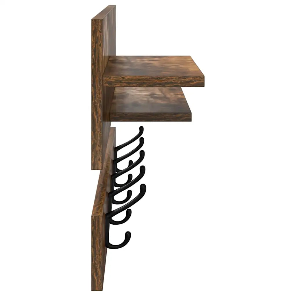 Appendiabiti a muro A parete Rovere fumé 90 x 15 x 36 cm 874423