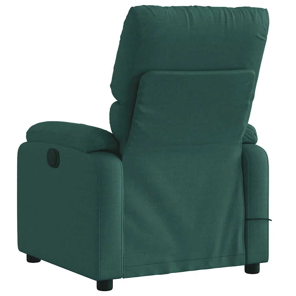 Divano Sedia-Poltrona Massaggiante Reclinabile Verde Scuro in Tessuto 787993