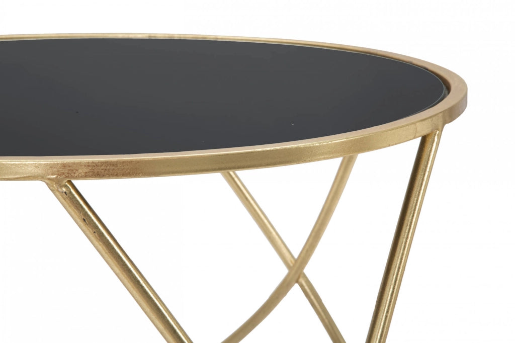 Tavolo da caffè, Ferro e Mdf, Colore Nero, Misure: 60 x 60 x 45 cm