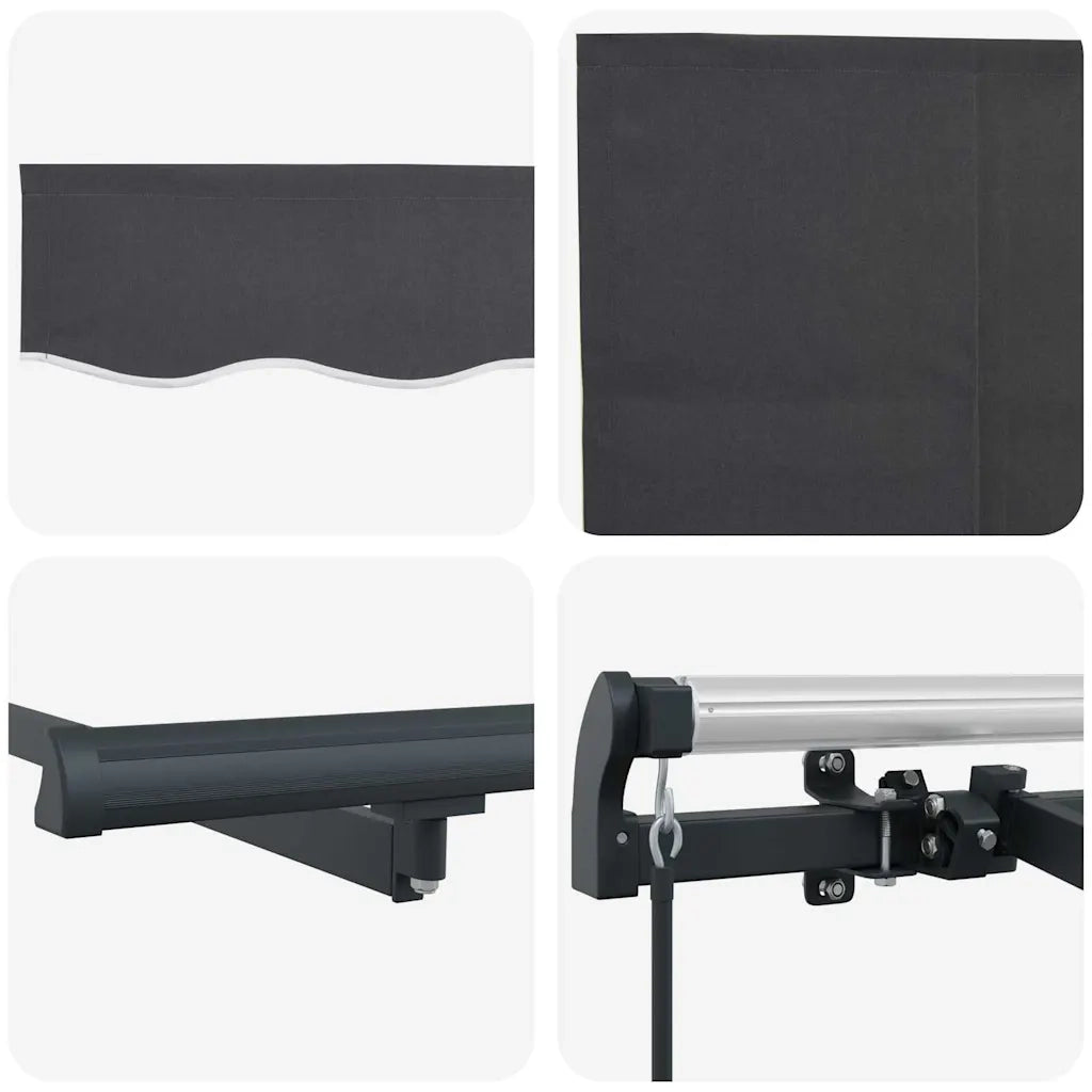 vidaXL Tenda Retrattile Antracite 250 x 200 cm Poliestere e Alluminio