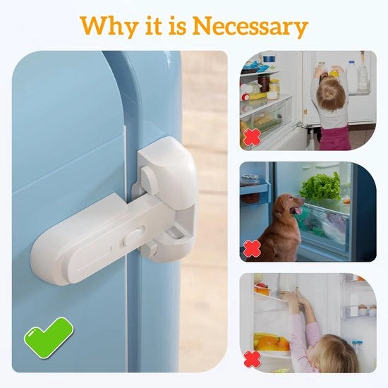 Kit di sicurezza per frigorifero e congelatore 2 pezzi, blocco frigorifero e congelatore per bambini, sicurezza per frigorifero per bambini (bianco)