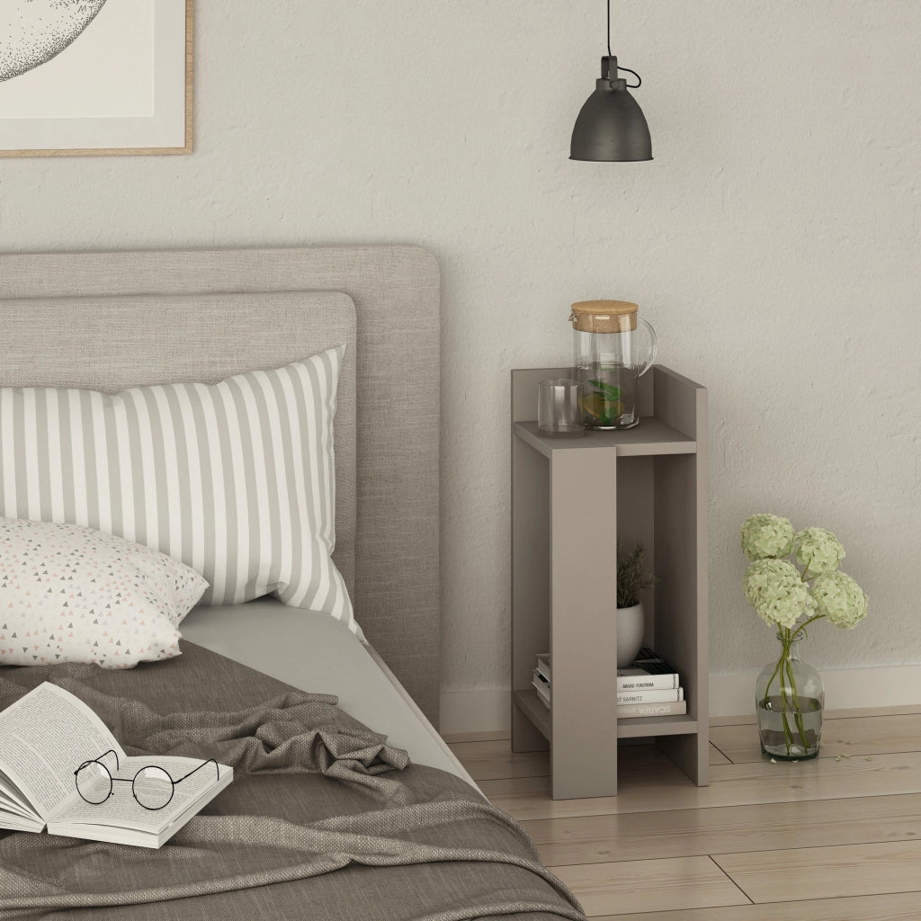 Comodino in legno "Elos Right" - 25 x 27 x 60 cm - Marrone moka chiaro