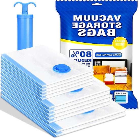 Sacchi di vuoto riciclabili per abbigliamento e coperte - inclusa pompa manuale