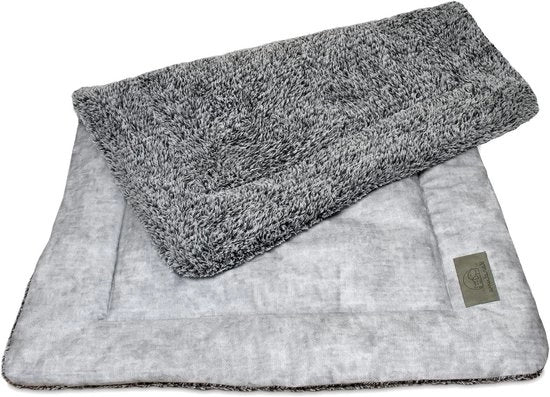 Coperta di Piuma Poggiante per Cani in Grigio, 3 Dimensioni Disponibili, Misura 105 x 70 cm, Idonea per Casa e Viaggio