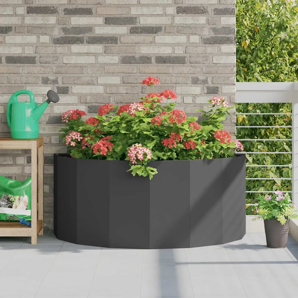 Fioriera | Cassetta per fiori | Vaso Nero 120 x 60 x 50 cm Acciaio