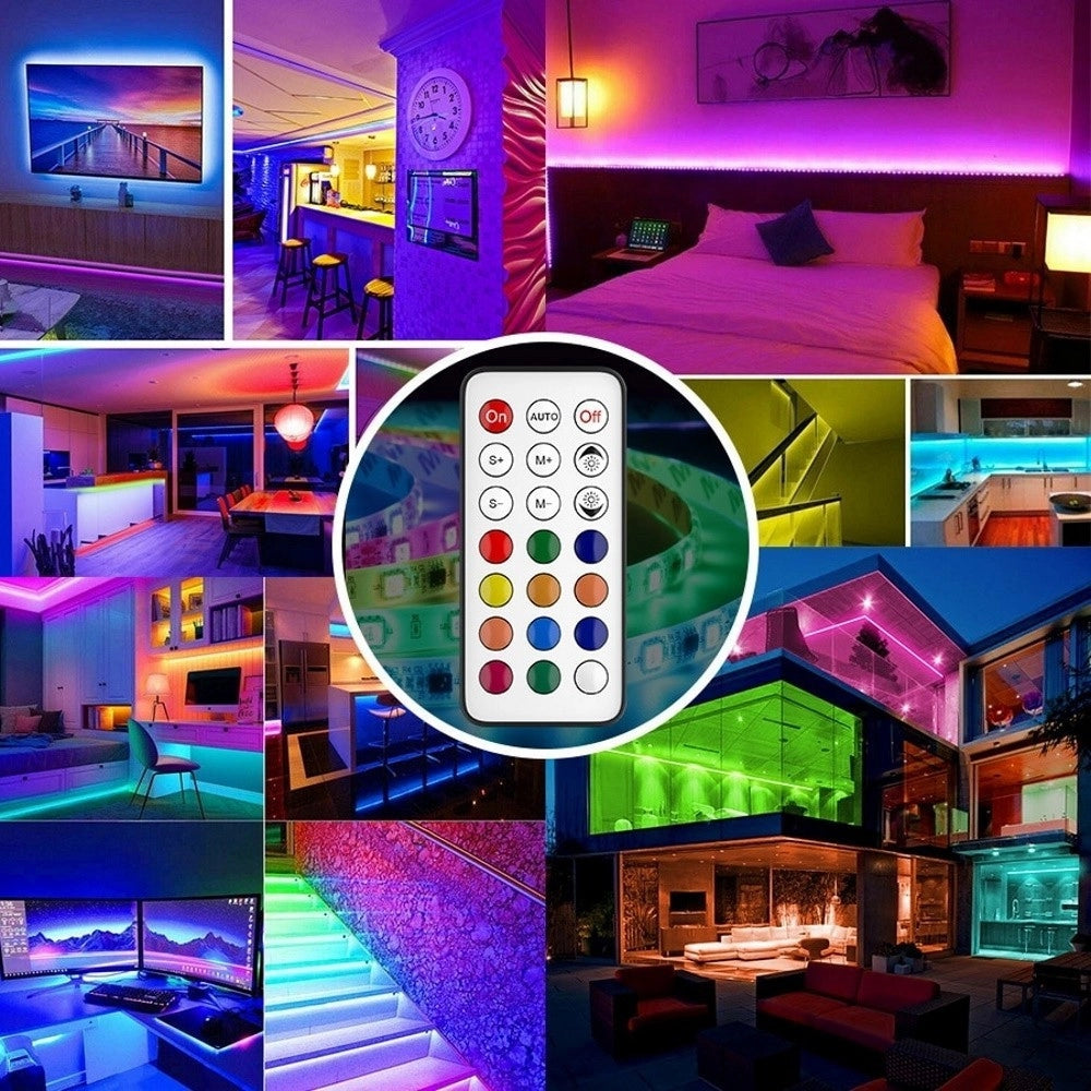 Trade Shop - Striscia Led Smd5050 Ip20 12v 5 Mt Digitale Luce Rgb Telecomando W5050r-12-60-ic -