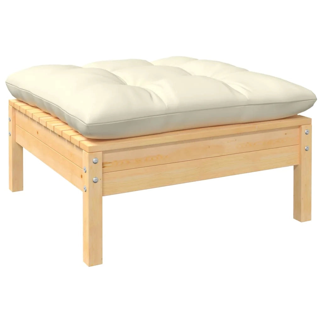 Set di mobili da giardino mobili da esterno 6 pezzi con cuscini legno di pino color crema 02_0016754
