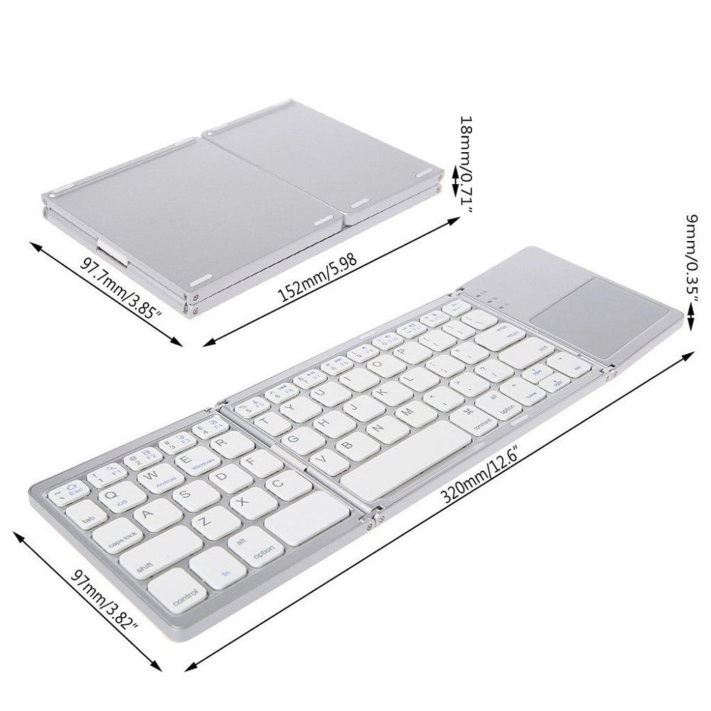 Trade Shop - Mini Tastiera Bluetooth Pieghevole Wireless Ios/android/windows Touchpad -