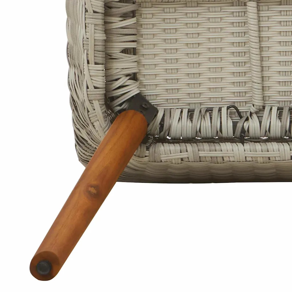 Set da Pranzo per Giardino 7 pcs Grigio chiaro polyrattan 3261633