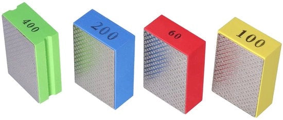 Pannelli di polimento a schiuma riciclabili 4 pezzi - diamante grano 60/100/200/400 - adatti per piastrelle/vetro/metalli - per polire da grosso a fine