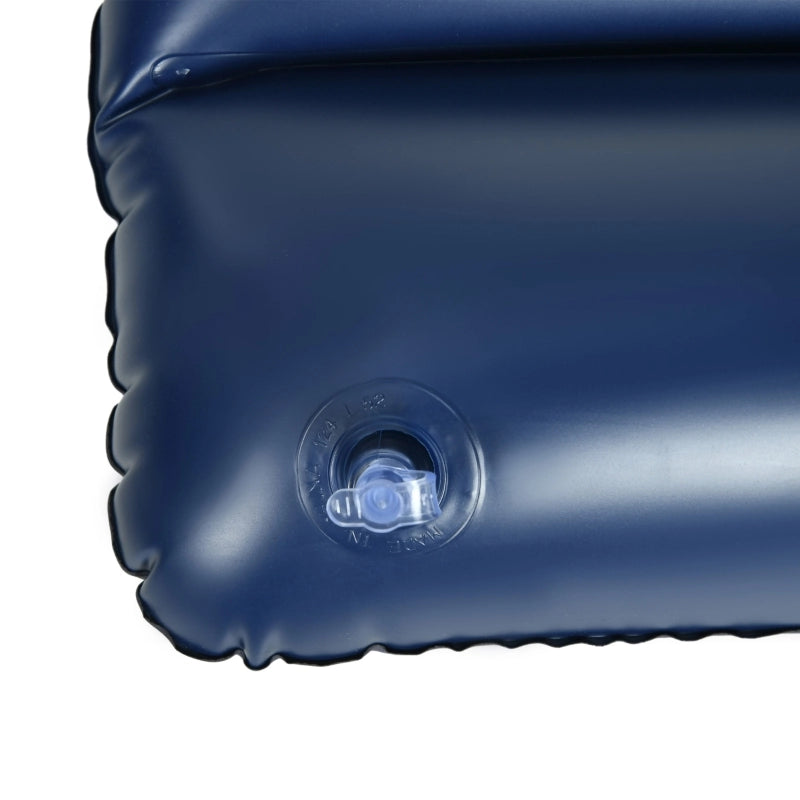 Materasso gonfiabile matrimoniale 203 × 152 cm con pompa manuale e 2 cuscini, materasso incluso, blu