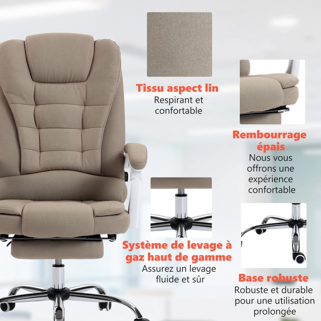Poltrona da ufficio massaggiante riscaldante regolabile ¨C Minimal ¨C beige