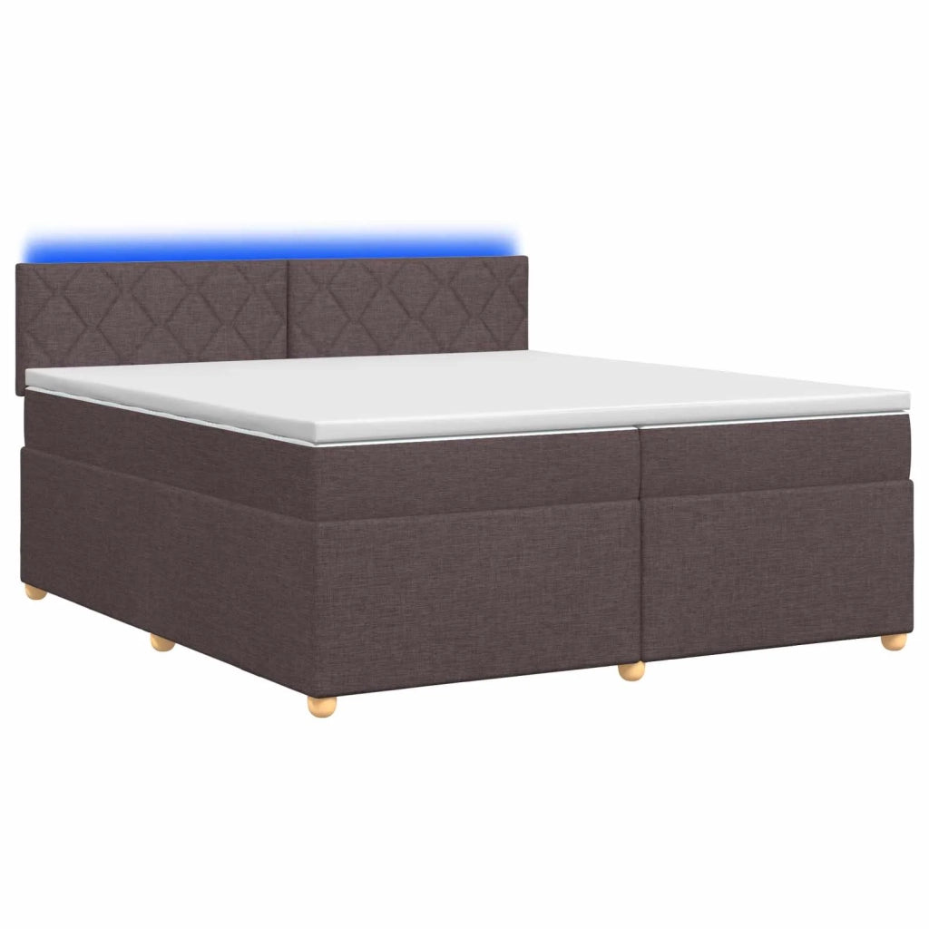 Letto box spring con materasso Marrone Scuro 200 x 200 cm 3452509